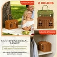 thumbnail image 7 of Rattan House Shape Storage Basket With Lid Rattan Doll House Wicker Storage Basket Shelf Organizer, Focus and Spring Celebrations 24x14x16cm(1pc,Green), 7 of 7
