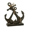 12" x 16" Black Metal Anchor Sculpture with Jute Rope Accents, by DecMode