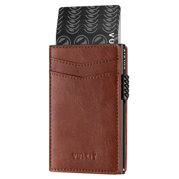 Cartera VULKIT Slim con bloqueo RFID, tarjetero metálico