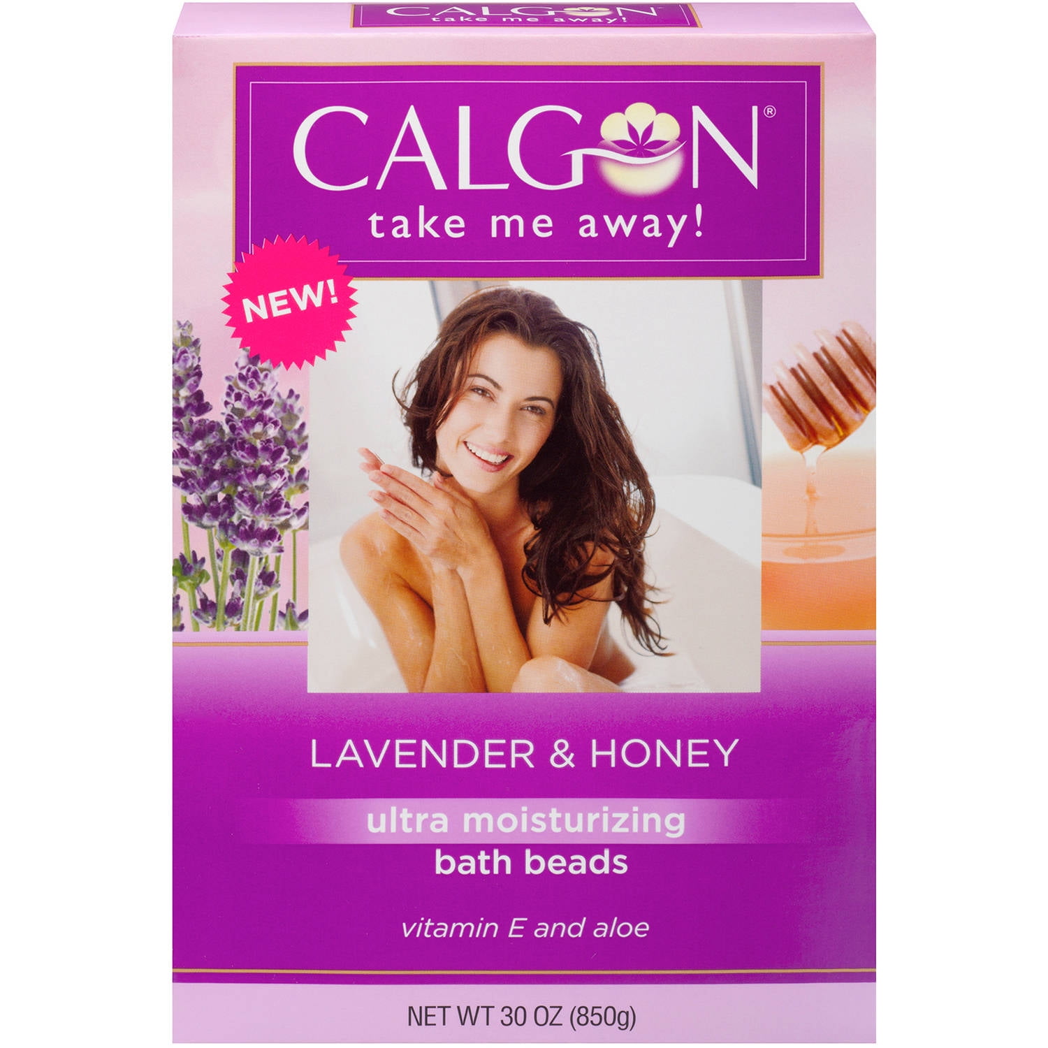 Calgon Lavender Moisturizing Bath Beads with Aloe & Vitamin E, 30 oz.
