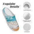 thumbnail image 5 of Haiem Sunny Ocean Waves Print Women's Fuzzy Memory Foam House Slipper Cozy Home Footwear Non-slip Winter Slippers-42/43, 5 of 7