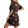 thumbnail image 2 of MINTREUS Women's Valentine's Day Nightgown Short Sleeve Nightshirt V Neck Sleep Shirt Loose Loungewear Casual Sleepwear S-3X, 2 of 7