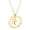 Gold C, variant on 26 Letters Necklace Encircled by Love Stainless Steel Minimalist Open Circle with Engraved Heart for Her Gold T