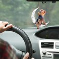 thumbnail image 3 of Colgante de espejo retrovisor de coche, colgante de perro sentado en la Luna, lindo adorno colgante de cachorro de peluche, llavero, decoración de Navidad, 3 of 4
