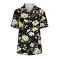 thumbnail image 5 of Summer Saving Wycnly Cute Tops for Women Short Sleeve V-Neck Sunflower Print T shirts Summer Lightweight Plus Size Lapel Button Cardigan Blouses Black XL Clearance Clothes, 5 of 5