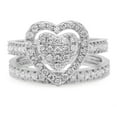 thumbnail image 3 of Dazzlingrock Collection 0.80 Carat (ctw) 14K White Diamond Heart Shaped Bridal Engagement Ring Set 3/4 CT, White Gold, Size 8, 3 of 4