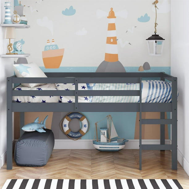 DHP Benson Junior Twin Loft Bed, Gray