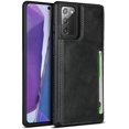 thumbnail image 4 of Galaxy Note 20 Wallet Case with Card Holder, Luxury PU Leather Kickstand Card Slots,Double Magnetic Clasp and Flip Wrist Strap Multi-Function Case for Samsung Galaxy Note 20 6.7",Black, 4 of 7
