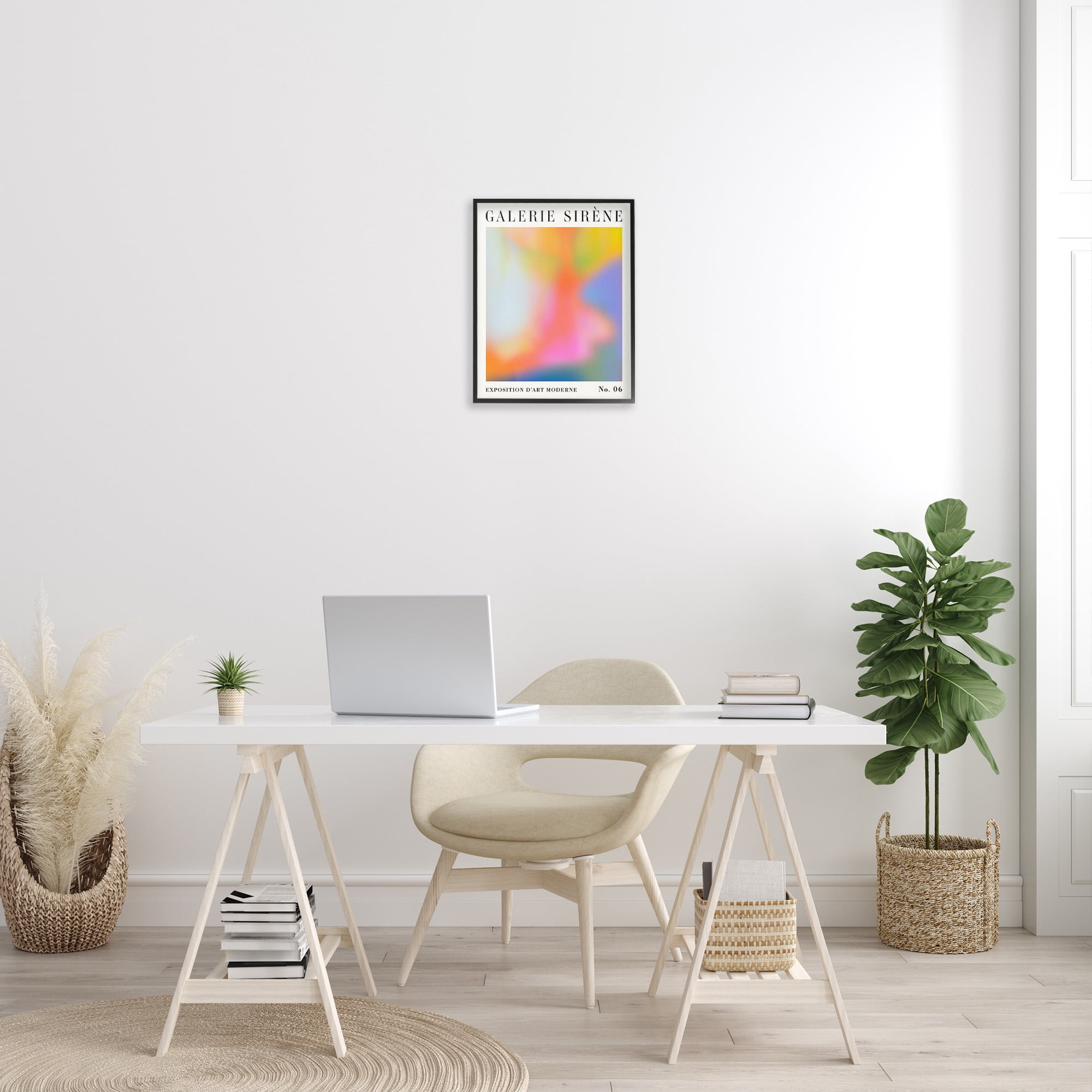 Stupell Industries Abstract Aurora Pattern Abstract Painting Black Framed Art Print Wall Art, 16 x 20