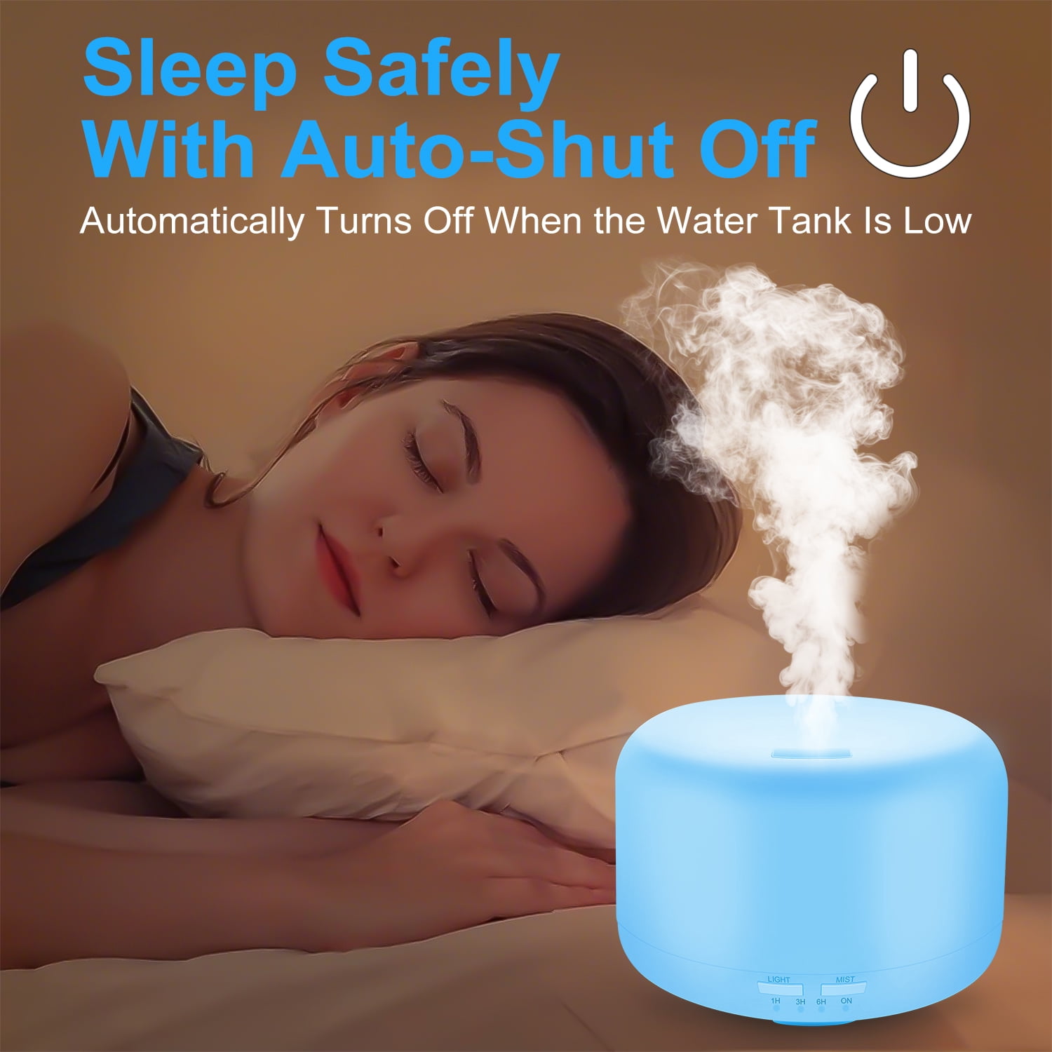 5 in 1 Essential Oil Diffuser with Remote Control,HopePow Timing Cool Mist 500ml Top-Fill Air Humidifiers with Night Light for Bedroom Aroma Aromatherapy Diffusers for Home,Room