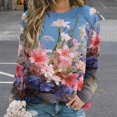 thumbnail image 2 of Sweatshirt For Womens Crewneck Watercolor Wildflowers Hoodies Teen Girls Cute, 2 of 7
