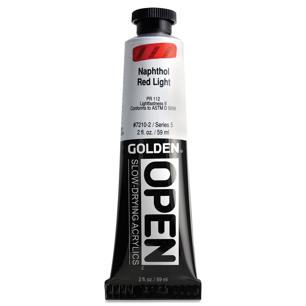 Golden Open Acrylics - Naphthol Red Light, 2 oz Tube