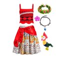 thumbnail image 3 of Disney Moana Dress for Girls Princess Costume Summer Beach Party Kids Carnival Vintage Adventure Clothing Set Moana Dress Up, 3 of 5