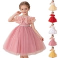 thumbnail image 1 of Tranfacy Robe d'Été pour Filles Enfants Sans Manches Superposition en Maille Col Rond Jupe Longue Robes de Fête Décontractées Respirantes pour Enfants, 1 of 7