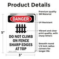 thumbnail image 2 of (2 Pack) Do Not Climb On Fence OSHA Danger Sign 5 Inch X 3.5 Inch Vinyl Label Decal Sticker Weather Resistant, UV Protected for Workplace, Business, and Construction Site, Made in the, 2 of 7
