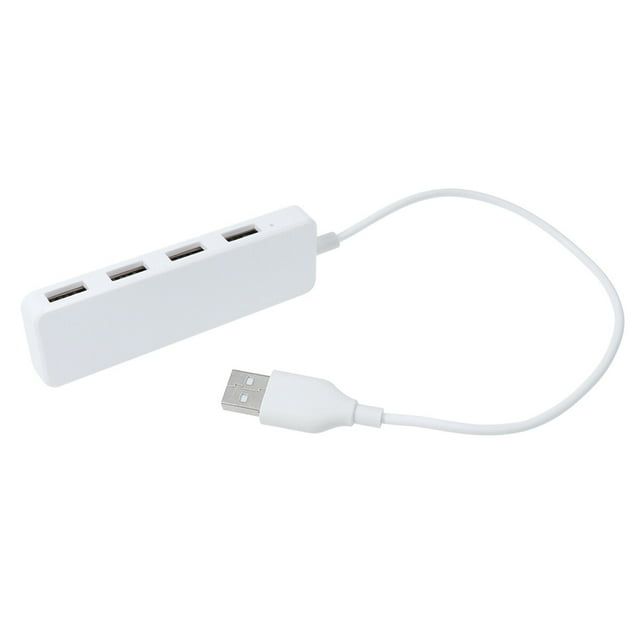 FRCOLOR Hub Adapter High USB 2.0 4 Ports Hub Extension Splitter Adapter Converter for Laptop PC Computer Charger (White),17.32"X1.18"X0.39"