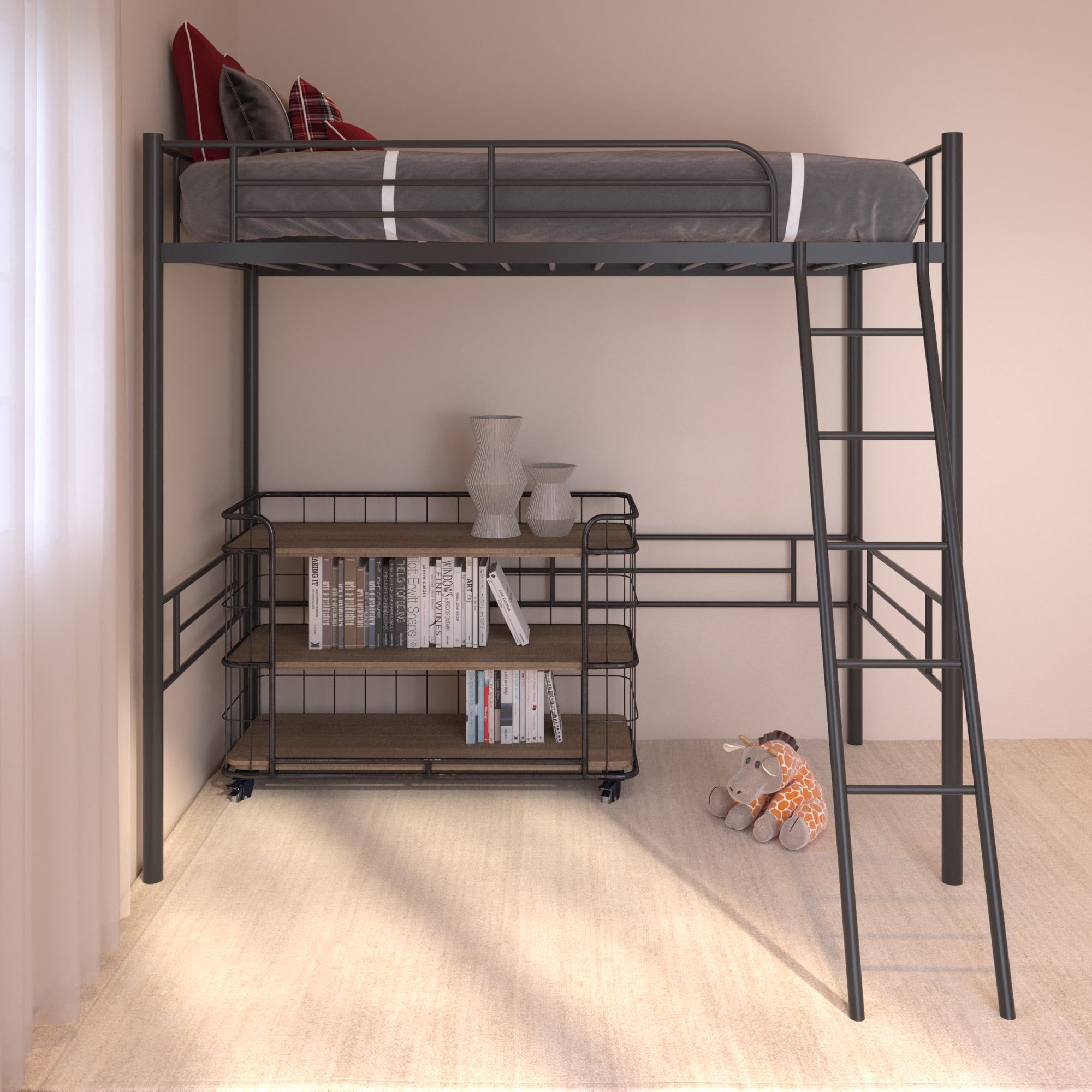 Twin Size High Loft Bed With Ladder And, High Rise Bunk Bed