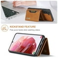 thumbnail image 3 of Feishell Case for Samsung Galaxy S22 5G,Premium PU Leather Magnetic Detachable 2-In-1 Card Pocket Back Flip ID Credit Card Slots Kickstand Shockproof Business Slim Phone Case,Brown, 3 of 9