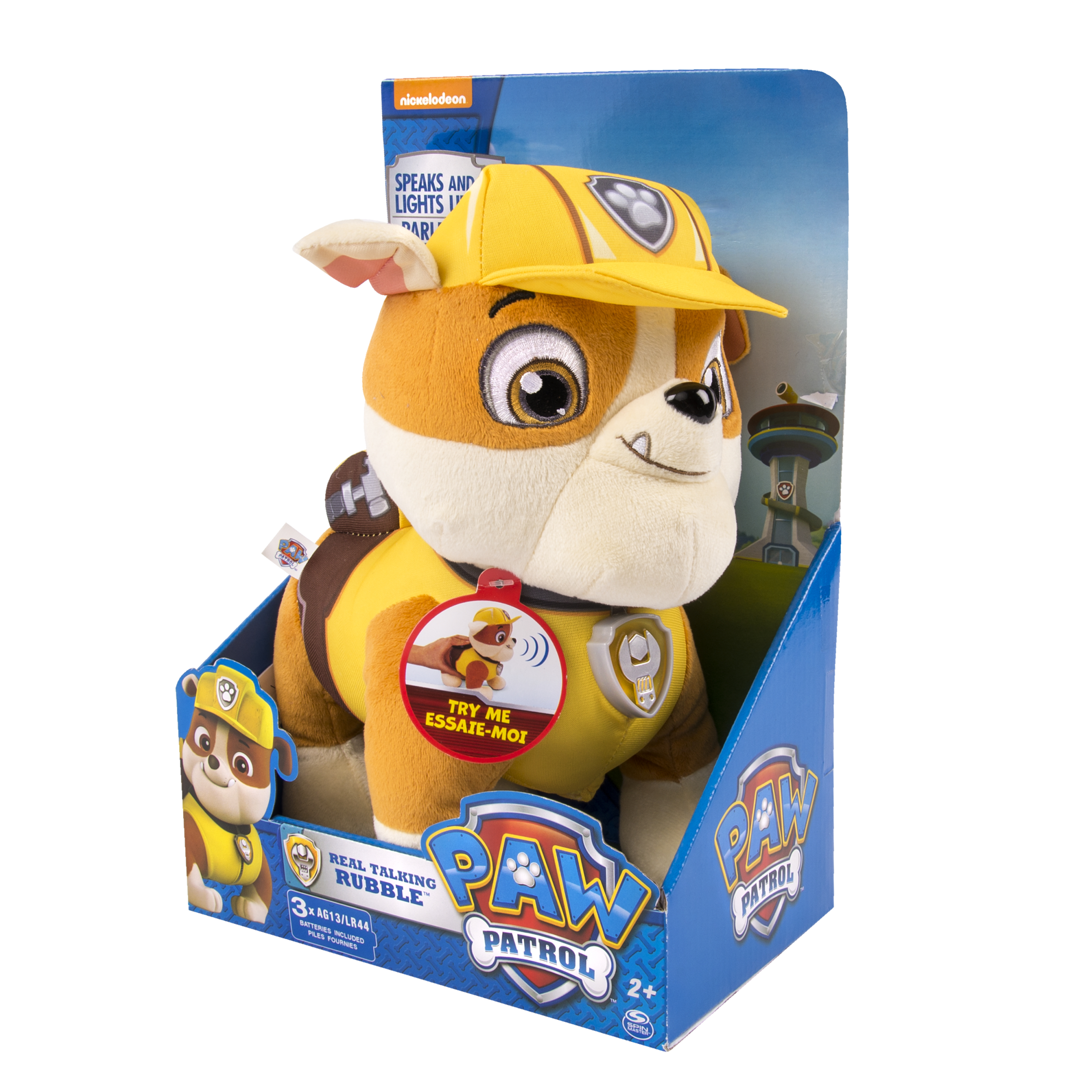 Paw Patrol Deluxe Lights and Sounds Plush, Real Talking Rubble - image 5 of 5