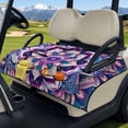 thumbnail image 3 of Yuyamidu Boho Mandala Flower Golf Cart Seat Cover for Front Seats, Purple Club Car Seat Blanket with Pockets, Soft Golf Cart Seat Towel for Club Car Travel Sports Accessories, 3 of 8