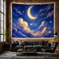 thumbnail image 6 of Crescent Moon Above Golden Clouds and Stars, Dreamy Celestial Style for Celestial Art Lovers, Moon Wall Art, Housewarming Gift, Tapestry Wall Hanging for Bedroom and Dorm, 6 of 7