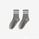 thumbnail image 1 of Calcetines de mujer con diseño de tiburón, en blanco y negro, con barras paralelas grises, de algodón puro, informales, deportivos, 1 of 5
