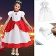thumbnail image 4 of Super Brothers Peach Costume Girls Princess Dress Halloween Party Dress Up, 4 of 5