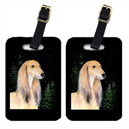 Starry Night Saluki Luggage Tags