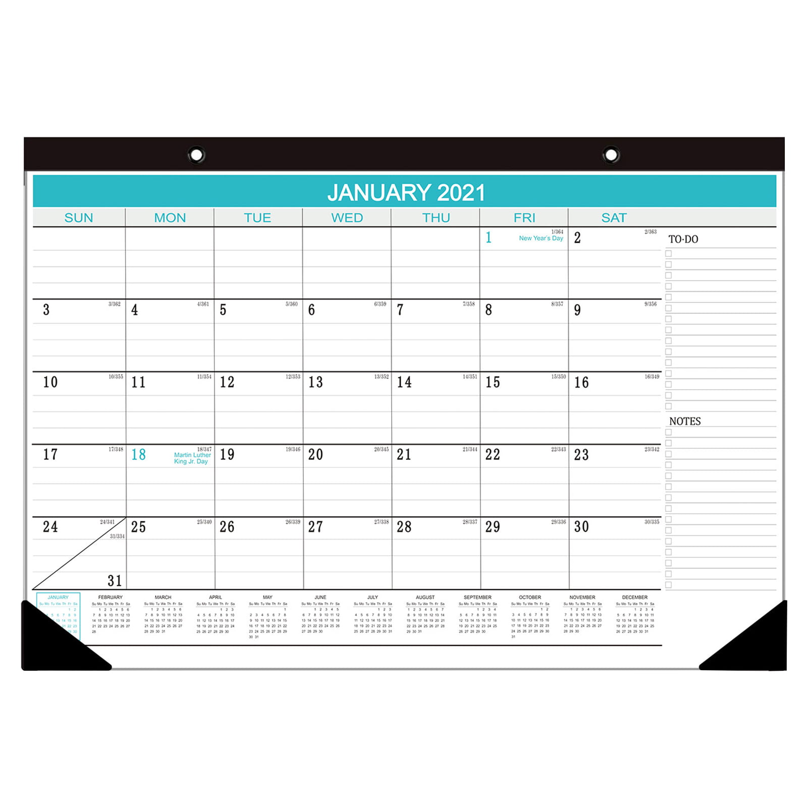 Wall Calendar Pad 17" x 11" 12-Month Jan 2021-Dec 2021 2021 Desk Blotter 