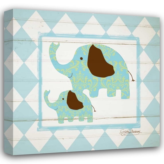Sylvia Murray 20x20 Gallery Wrapped Canvas Wall Art Titled - Elephants