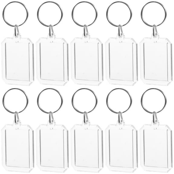 Worgeous 10Pcs Clear Photo Keyring Mini Picture Frame Keychain For Craft Makers And Daily Use