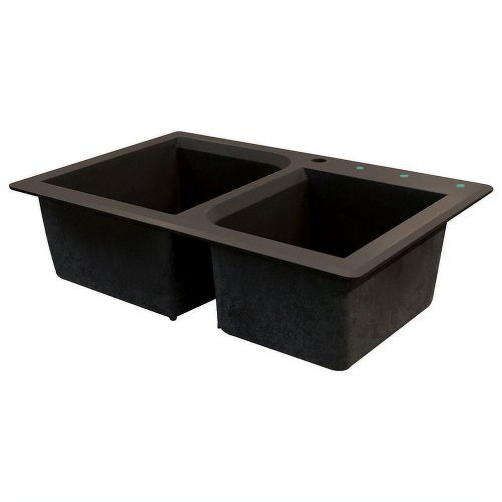 Transolid 33" x 22" Top Mount Radius Granite Kitchen Sink, Available in Various Colors