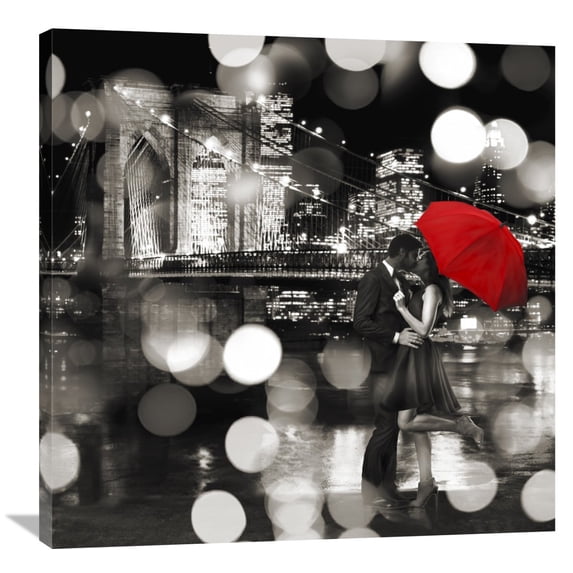 Global Gallery Dianne Loumer 'A Kiss in the Night (BW detail)' Canvas Wall Art