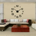 thumbnail image 6 of DIY Acrylic 3D Wall Clock Sticker Big Watch Wall Modern Home Office Room Decor Black, 6 of 8
