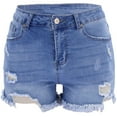thumbnail image 3 of Fesfesfes Jeans for Women Pocket Solid Jeans Denim Pants Female Hole Bottom Casual Shorts, 3 of 7