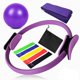 thumbnail image 1 of Greeniant 1 Juego de anillo de Pilates para Yoga, Fitness, círculo, 5 bandas de resistencia, pelota de Yoga, correa de Yoga, banda elástica para gimnasio Ropa Deportiva, Zapatos Greeniant OD009093-00, 1 of 1