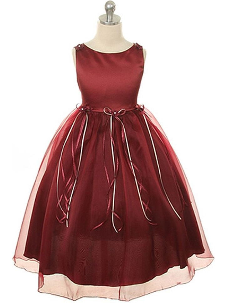 girls burgundy party dress