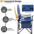 thumbnail image 4 of LAUSAINT HOME Camping Chair with Zipper Cooler Bag, Cup Holder & Side Pocket(Blue and Grey), 4 of 7