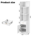 thumbnail image 7 of IRONCK 72.8" Tall Corner Bookcase with Drawer and Adjustable Shelves, Narrow Bookshelf with Door Cabinet, 7 of 7
