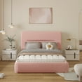 thumbnail image 4 of VIPLOV Full size Cloud Bed Frame, Boucle Bed with Adjustable Headboard, Soft Rounded Corner Guards, Silent Design, Easy to Assemble, Pink, 4 of 7