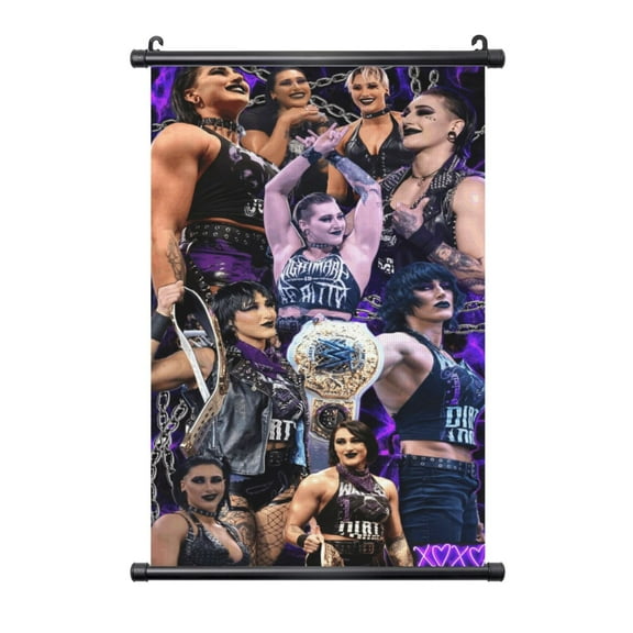 Rhea Ripley Poster Plastic Shaft Wall Hanging Banner Painting Canvas Artwork Wall Art Scroll Hanger Decor For Home Office 16"X24"