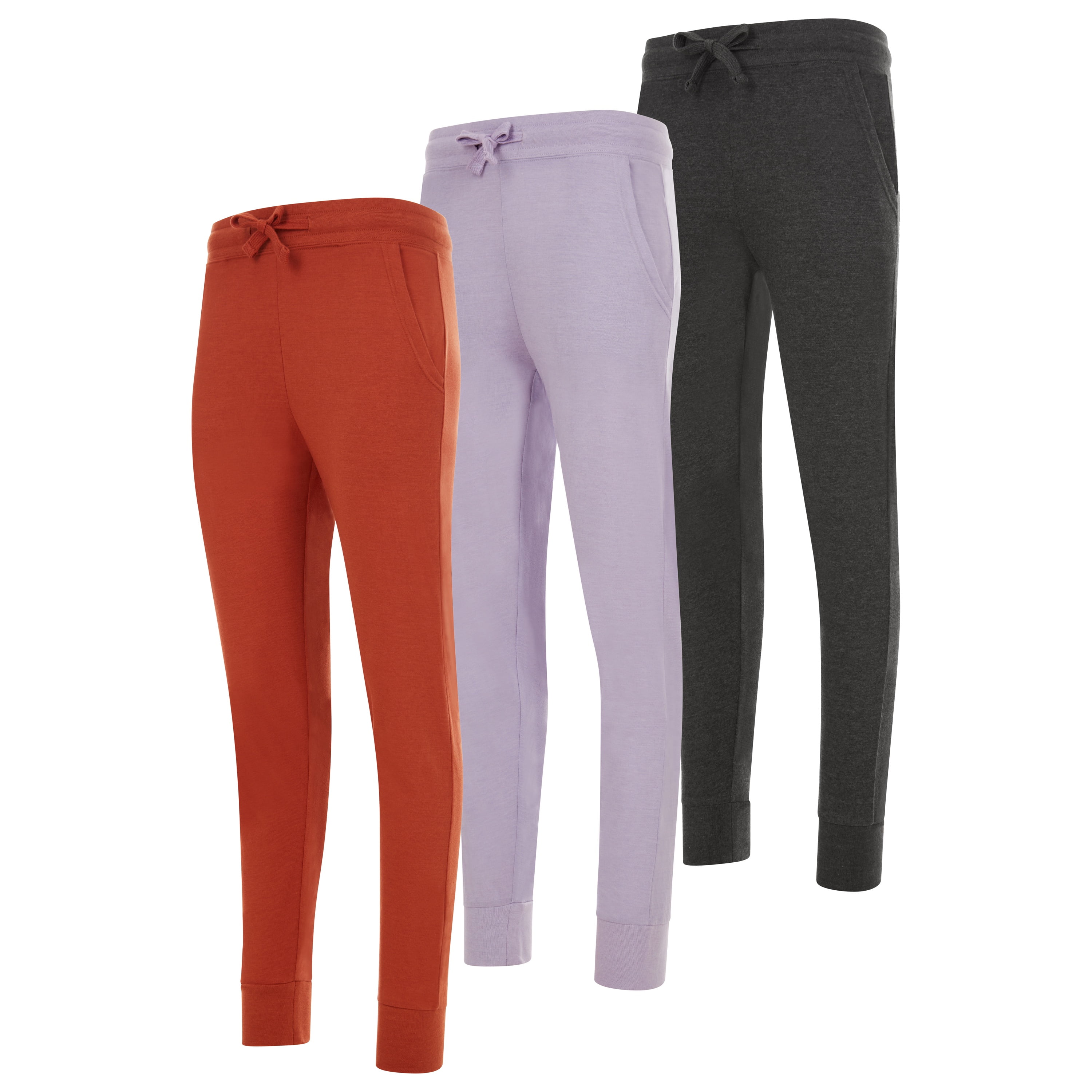 Womens Running Workout Yoga Leggings with Pockets and Ealstic Cuff, Pack of 3 Up to XXL