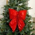 thumbnail image 1 of Puntoco Adornos navideños con lazos de seda grandes, multicolores y rojos, para ventanas de centros comerciales, adornos para árboles de Navidad, 1 of 6