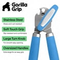 thumbnail image 3 of GORILLA GRIP Heavy Duty Upgraded Stainless Steel Smooth Edge Manual Can Opener and Bottle Openers, Soft Comfortable Oversized Handheld Turn Knob, Aqua, 3 of 10