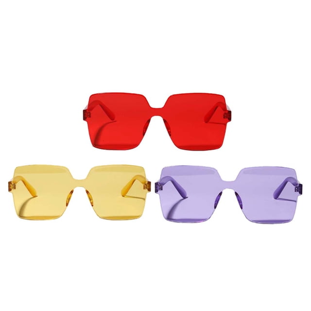 Paquete De 3 Gafas De Sol Cuadradas Sin Montura Para Mujer Gafas Retro Gafas De Sol Sombras Sunnimix Gafas de sol clásicas sin montura