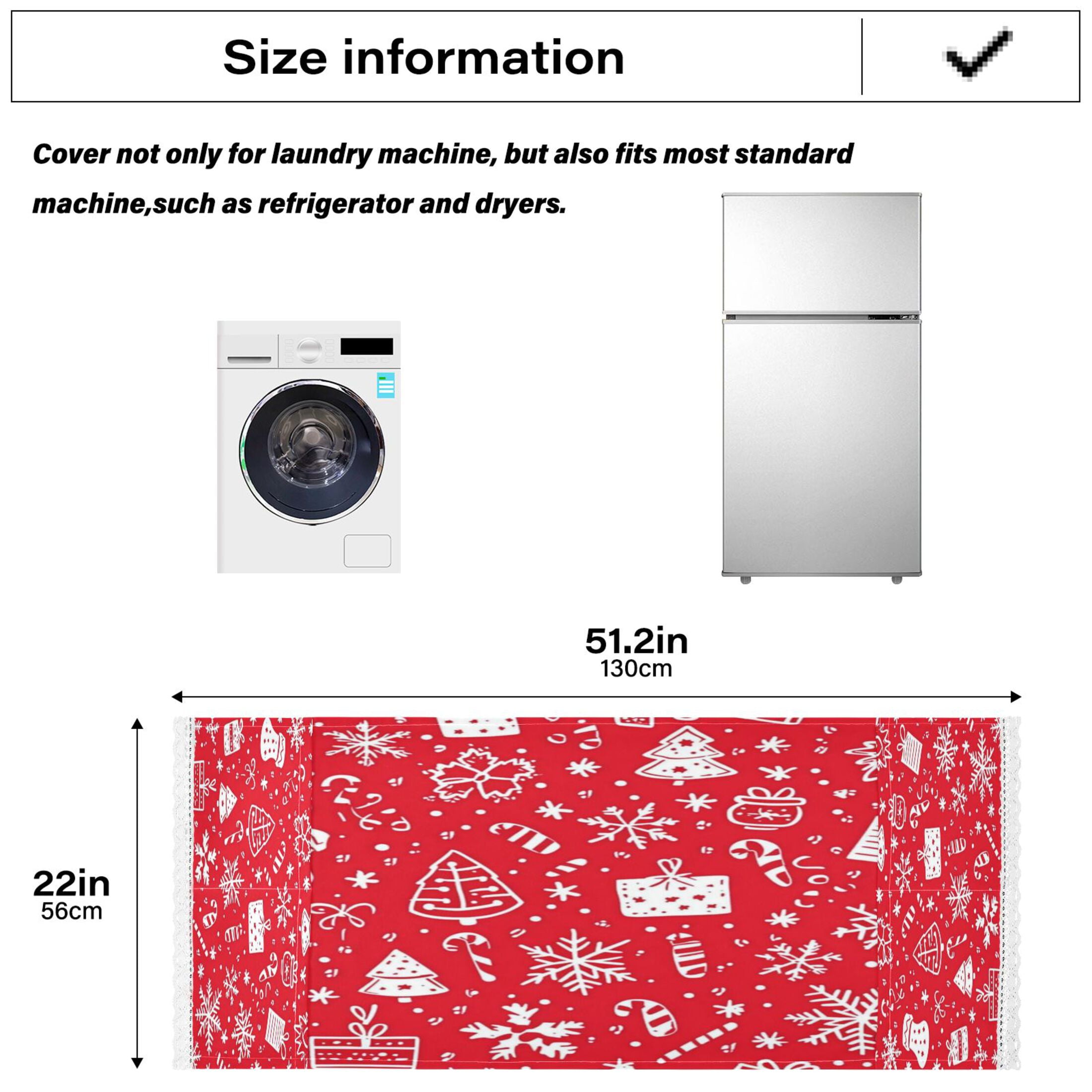 Christmas Elements A PatWasher and Dryer Covers Dust-Proof and Oil Resistant Fridge Cover with 4 Storage Pockets Washing Machine Top Cover for Laundry Kitchen Home 51.2 x 22 In