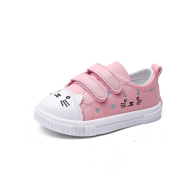 LUXUR Chaussures de Sport Basses pour Enfants Garçons Filles, Espadrilles Mignonnes à Imprimé Chat, Chaussures à Enfiler Confortables