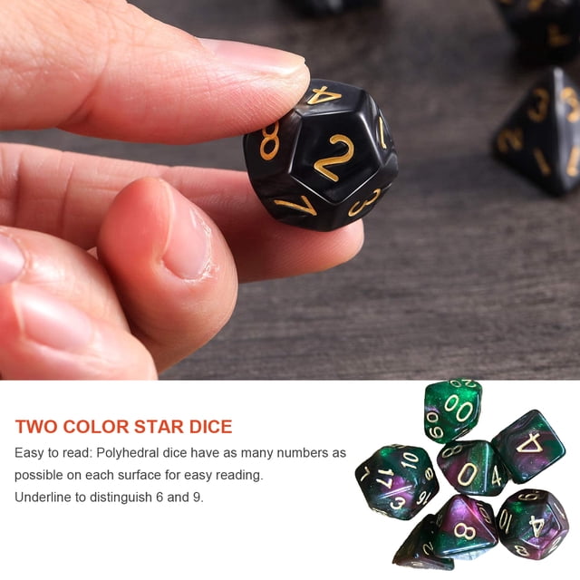 1 Set Polyhedral Dice Double Color Beautiful Exquisite Acrylic Role Playing Games Craps Entertainment Supplies Gambling Industry red+green