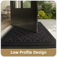 thumbnail image 3 of PABUBE Outdoor Doormat, Weatherproof Low Profile Outdoor Mat,Heavy Duty Non-Slip Welcome Mat, Dirt Trapper Washable Entry Rug for Front Doors Entryway,47"X71",Black, 3 of 10