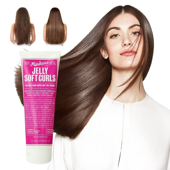 Miss Jessie's Jelly Soft Curl 8.5oz Gel for Wavy Curly Hair Soft Hold No Crunch Paraben-Free Styling Cream,pink